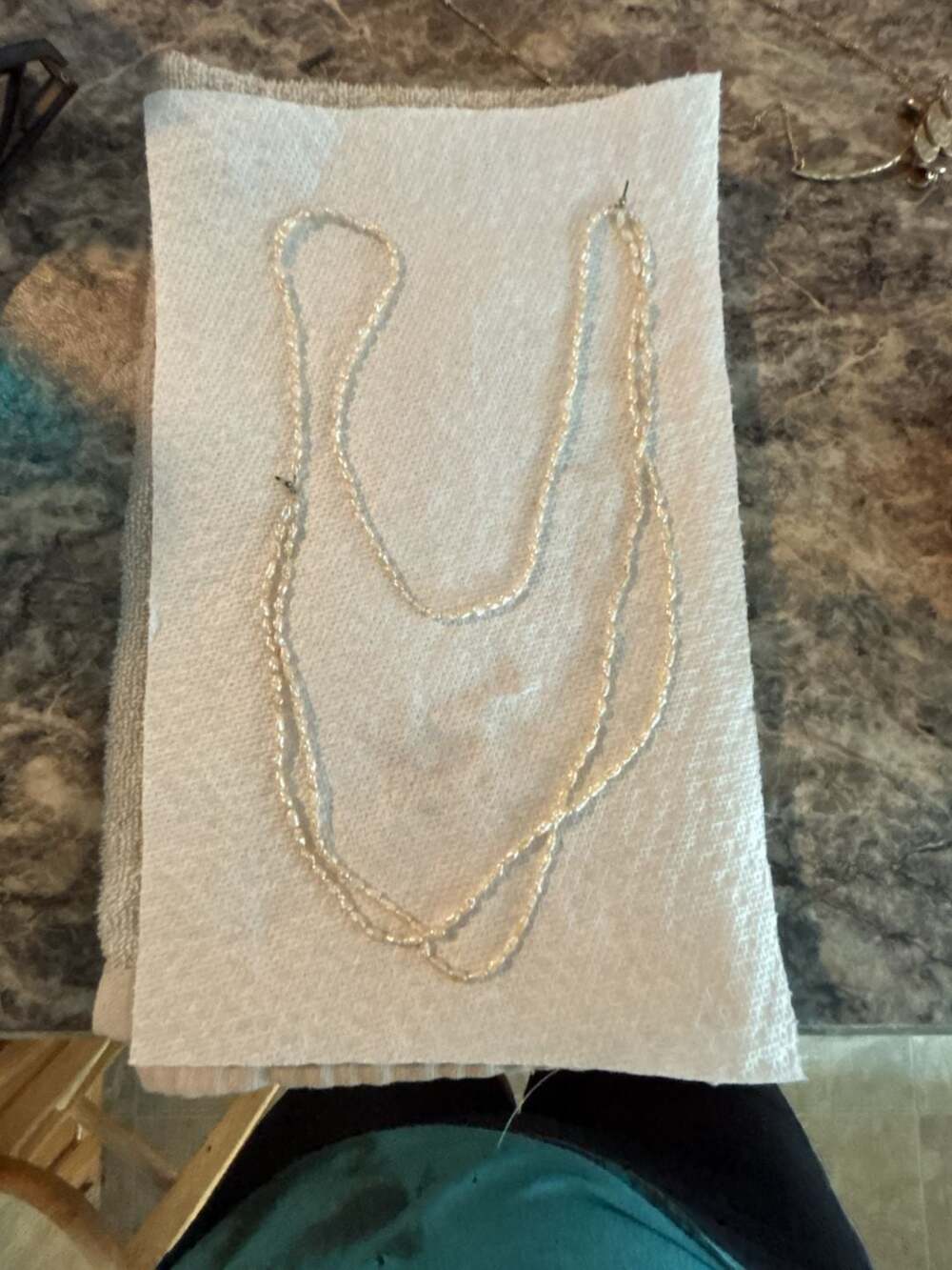 Vintage Multi-Strand Rice Pearl Necklace